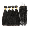 IE Hair 4 Bundles With Closur Brazilian Jerry Curl Human Hair