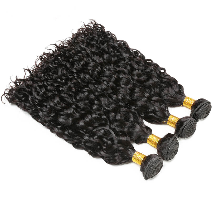  IE Hair Brazilian Water Wave Hair Bundles 100% Human Hair Weaving 4 Bundles Deals Remy Hair Extension Natural Color