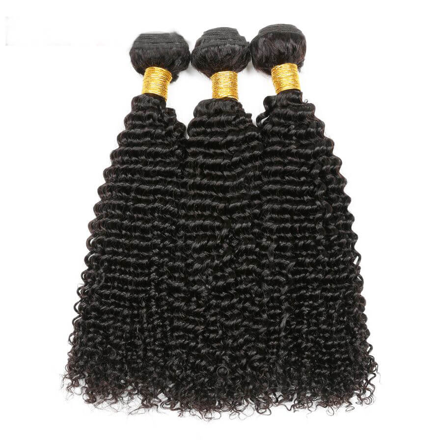 IE Hair Pre-colored Brazilian Curly Weave Human Hair Natural Color Virgin Hair Wave Weave Bundles 3 Bundles Deal Free Shipping