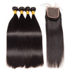 IE Hair Straight Hair Bundles 4 Bundles With Closure Human Hair Bundles With Closure