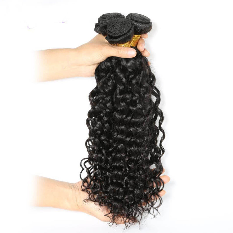 IE Hair Brazilian Water Wave Bundles Sunlight Human Hair Weave Bundles Natural Water Wave Hair Extensions 1B# Remy Hair