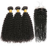 IE Hair Jerry Curly Bundles With Closure Human Hair Bundles With Closure Virgin Brazilian Hair Weave Bundles