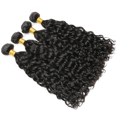 IE Hair Brazilian Water Wave Hair Bundles 100% Human Hair Weaving 4 Bundles Deals Remy Hair Extension Natural Color