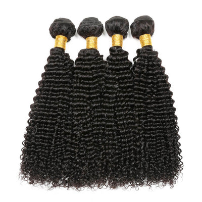 IE Hair 4 Bundles With Closur Brazilian Jerry Curl Human Hair