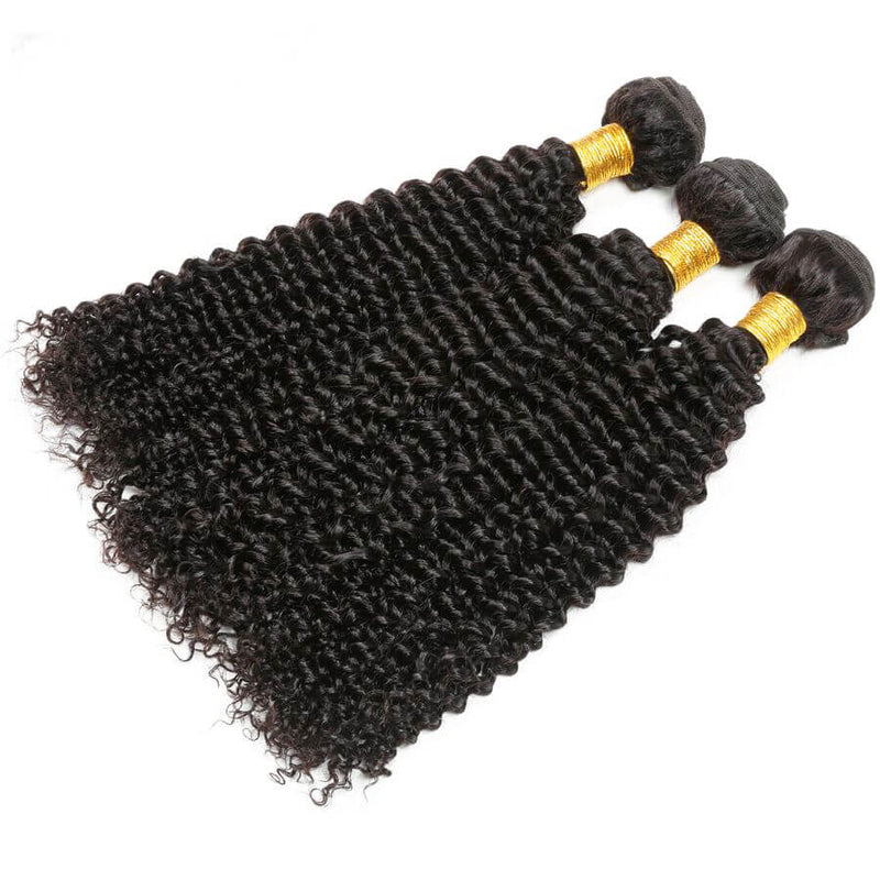 IE Hair Pre-colored Brazilian Curly Weave Human Hair Natural Color Virgin Hair Wave Weave Bundles 3 Bundles Deal Free Shipping