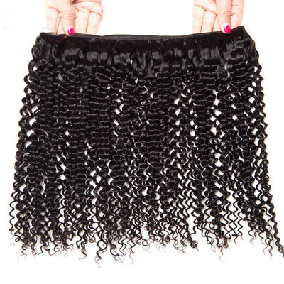 IE Hair Jerry Curly Bundles With Closure Human Hair Bundles With Closure Virgin Brazilian Hair Weave Bundles