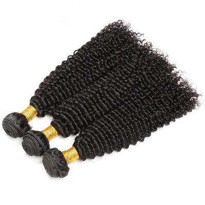 IE Hair Pre-colored Brazilian Curly Weave Human Hair Natural Color Virgin Hair Wave Weave Bundles 3 Bundles Deal Free Shipping