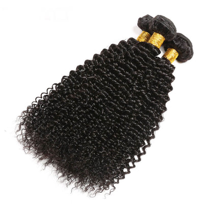 IE Hair Jerry Curly Bundles With Closure Human Hair Bundles With Closure Virgin Brazilian Hair Weave Bundles