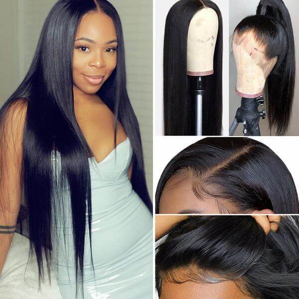 IE Hair HD Transparent Straight Lace Front Human Hair Wigs Pre Plucked Lace Wig