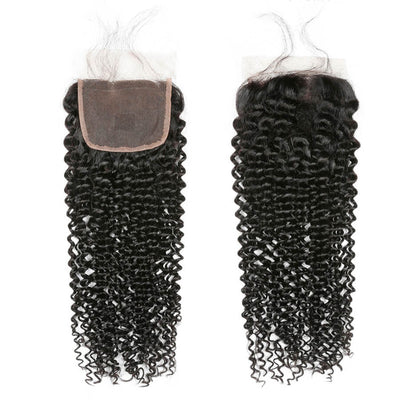 IE Hair Jerry Curly Bundles With Closure Human Hair Bundles With Closure Virgin Brazilian Hair Weave Bundles