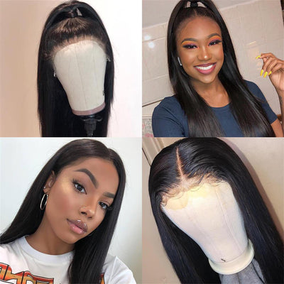 IE Hair HD Transparent Straight Lace Front Human Hair Wigs Pre Plucked Lace Wig