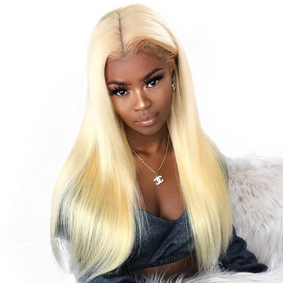 IE Hair 613 Blonde Lace Front Wig Brazilian Straight Lace Front Human Hair Wigs Pre Plucked Baby Hair