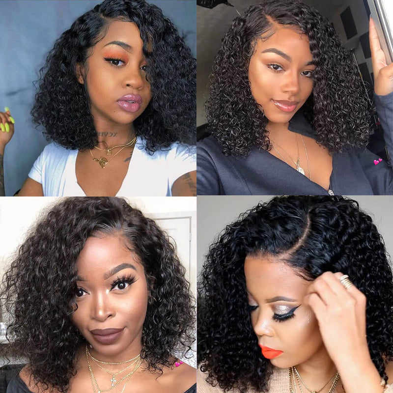 IE Hair Short Bob Lace Front Human Hair Wigs Jerry Curly Human Hair Wig For Blackwomen