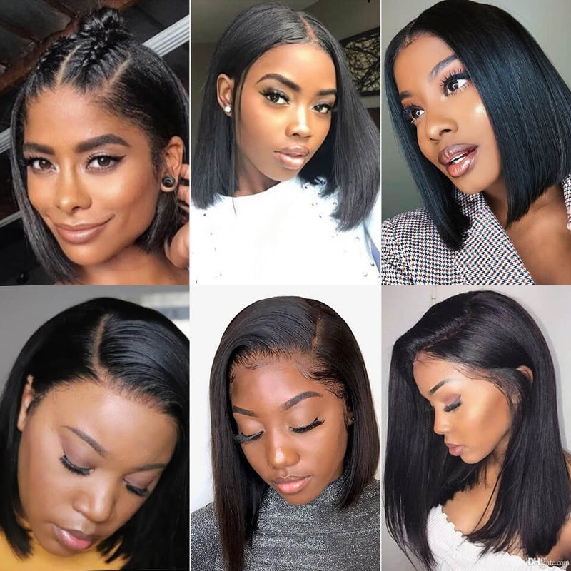 IE Hair Short Lace Front Human Hair Wigs Straight Bob Wig For Black Women (2)