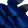 IE Hair 1b/blue Body Wave Bundles with Closure 2 Tone Ombre Hair 3 Bundles With Closure Brazilian Remy Human Hair