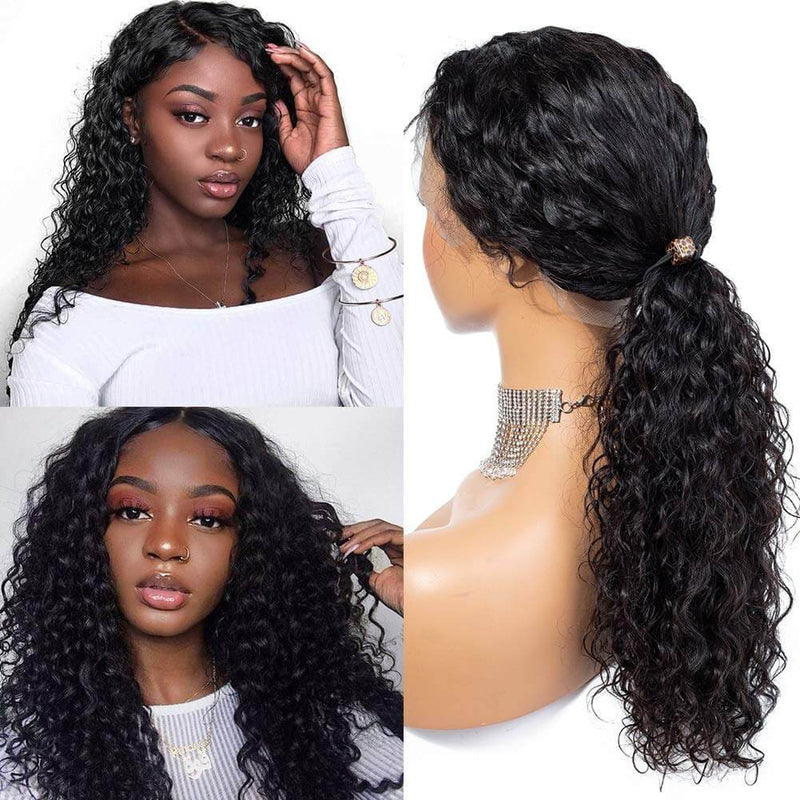 IE Hair Deep Wave Lace Frontal Wigs Pre Plucked With Baby Hair